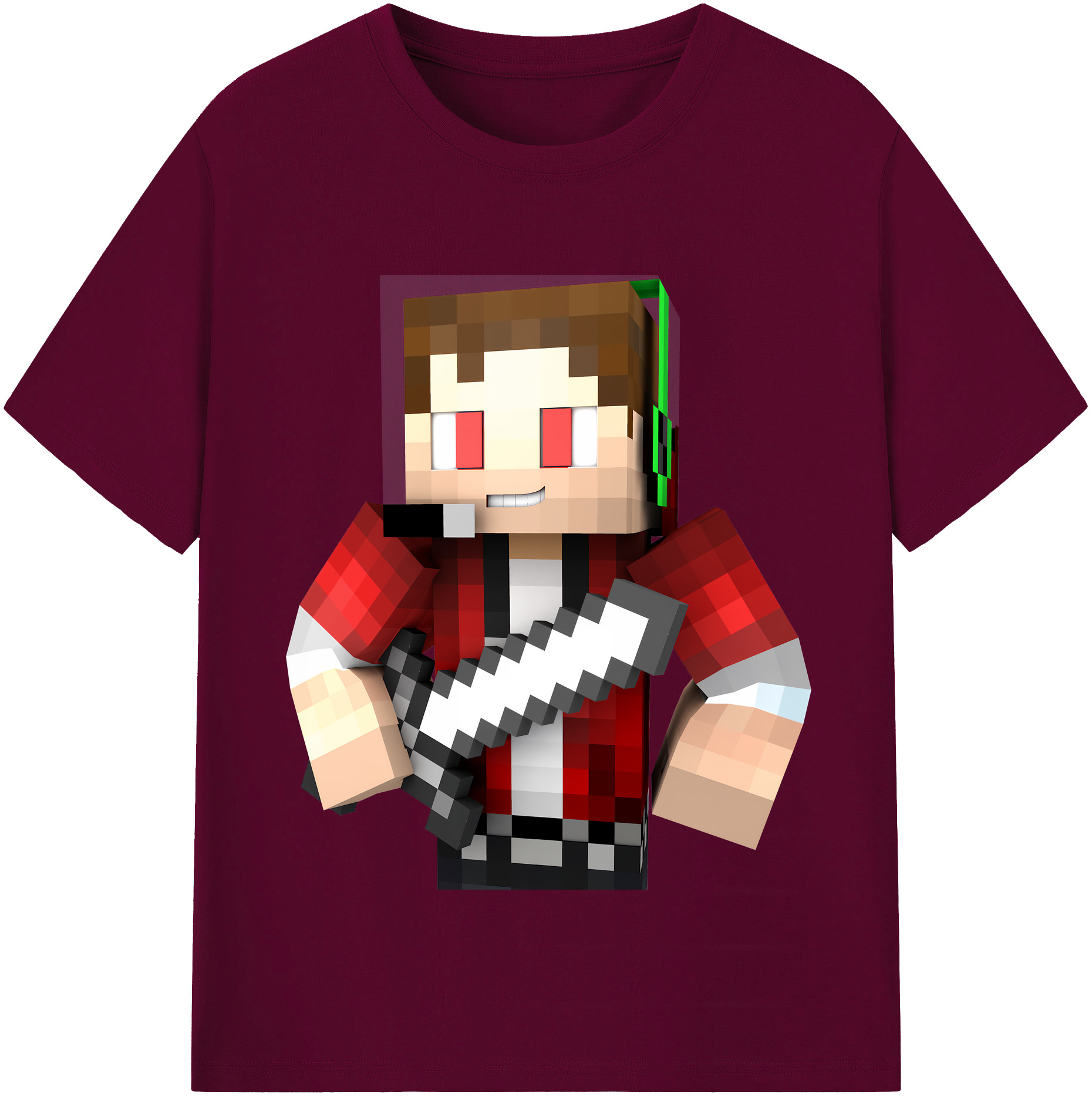 （画像用） マインクラフト ブロックの世界 Minecraft MC Block world レディースカジュアルプリントTシャツ（綿100％）